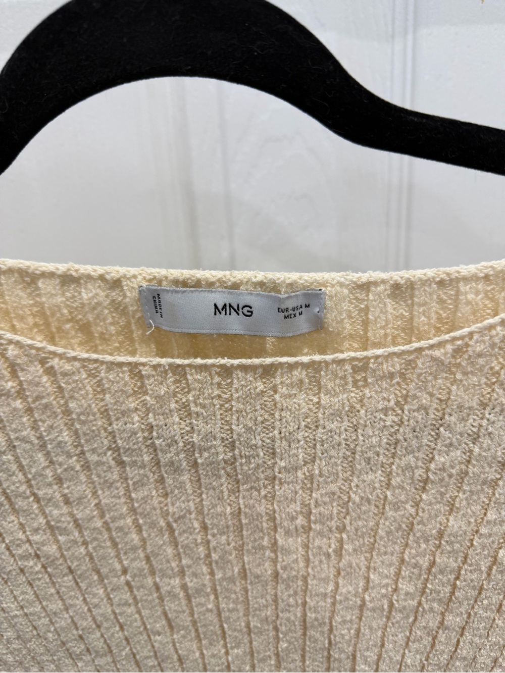 Mango Cream Ribbed Knit Top - Picture 2 of 3